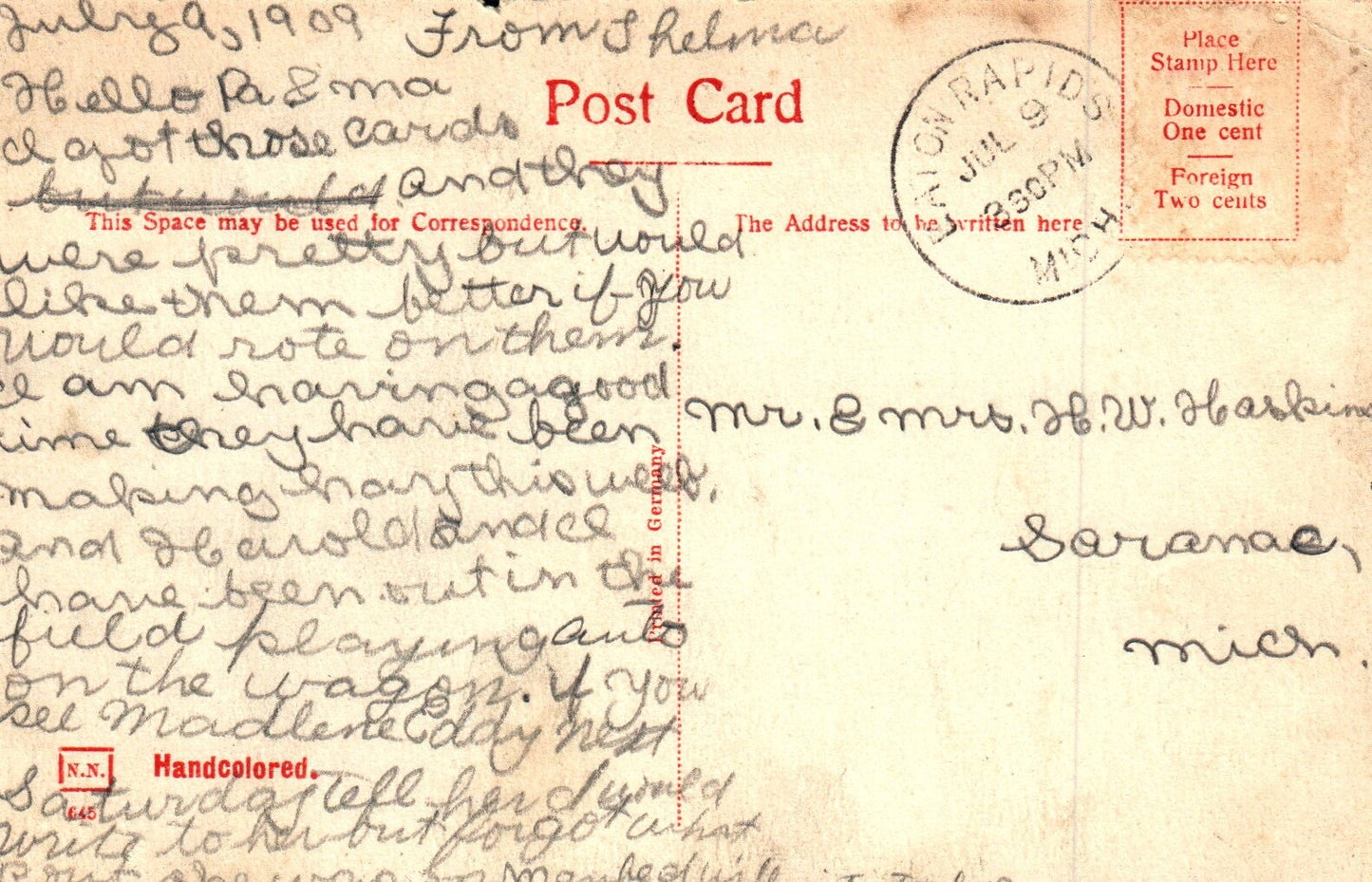 View of Knight Street Bridge in Eaton Rapids Michigan Mich MI Postcards