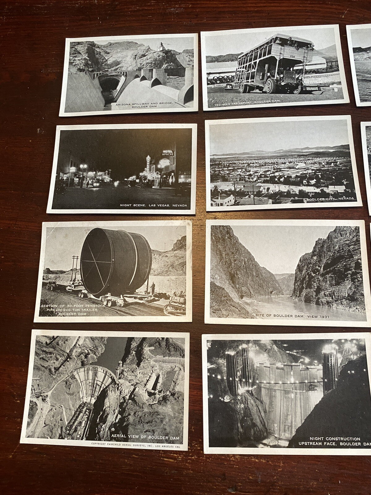 17 Landmark  Boulder City  Hoover Dam Construction Las Vegas Nevada NV Postcard