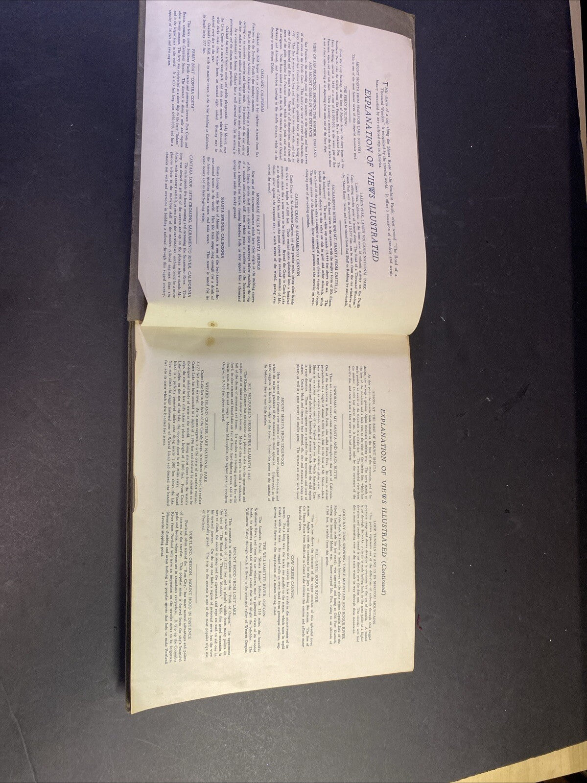 Antique The Shasta Route Along the Southern Pacific Railroad Pictorial Book 1915