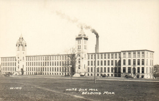 W1410 White Silk Mill Belding Michigan Mich MI Postcard RPPC DOPS 1925-1942