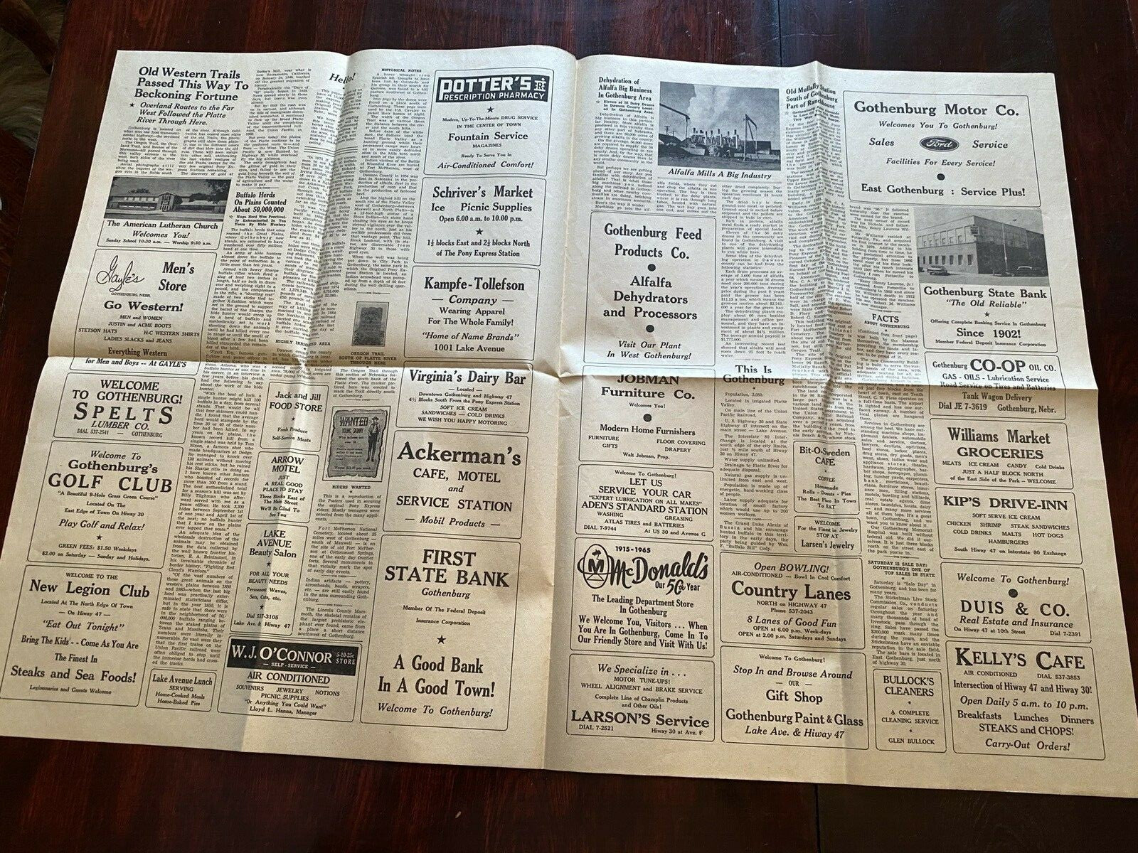 1960 Souvenir Edition Pony Express Times Gothenburg Nebraska NE Advertising