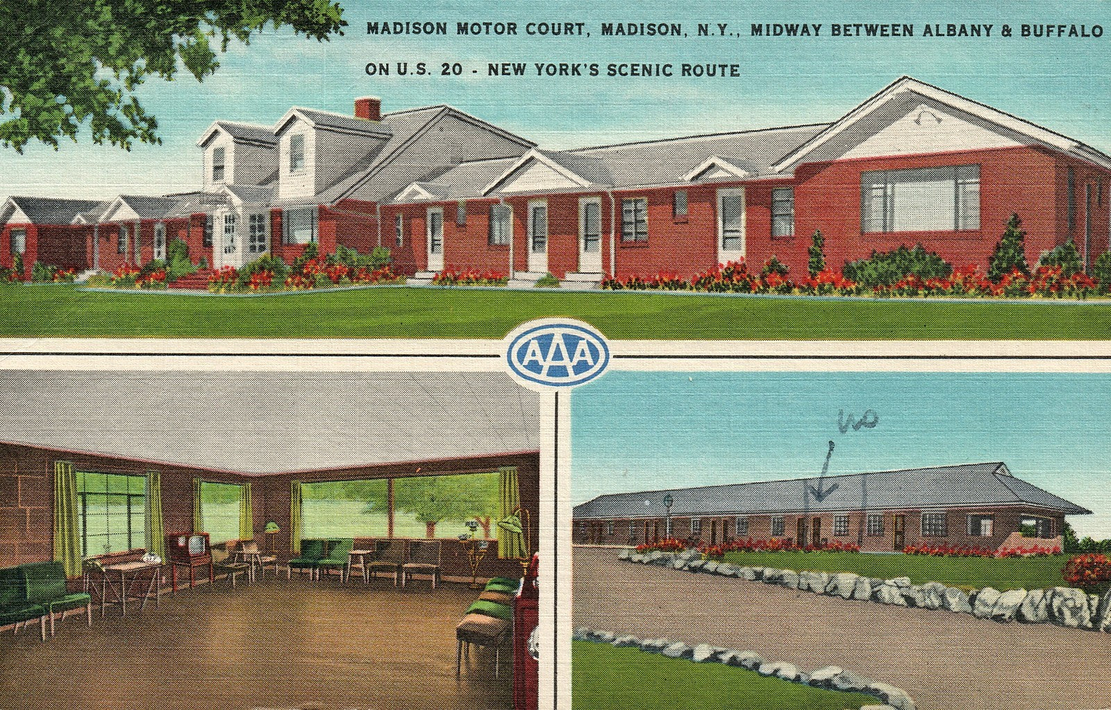 Madison Motor Court Madison NY New York Hotel Motel Postcard