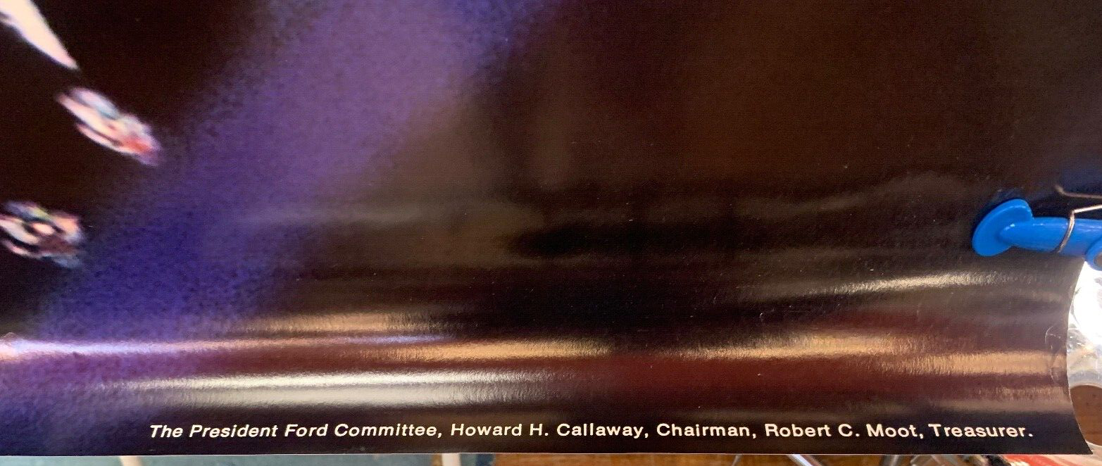 Jack Frost Designed President Ford 1976 Large Campaign Poster 38 X 50 RARE