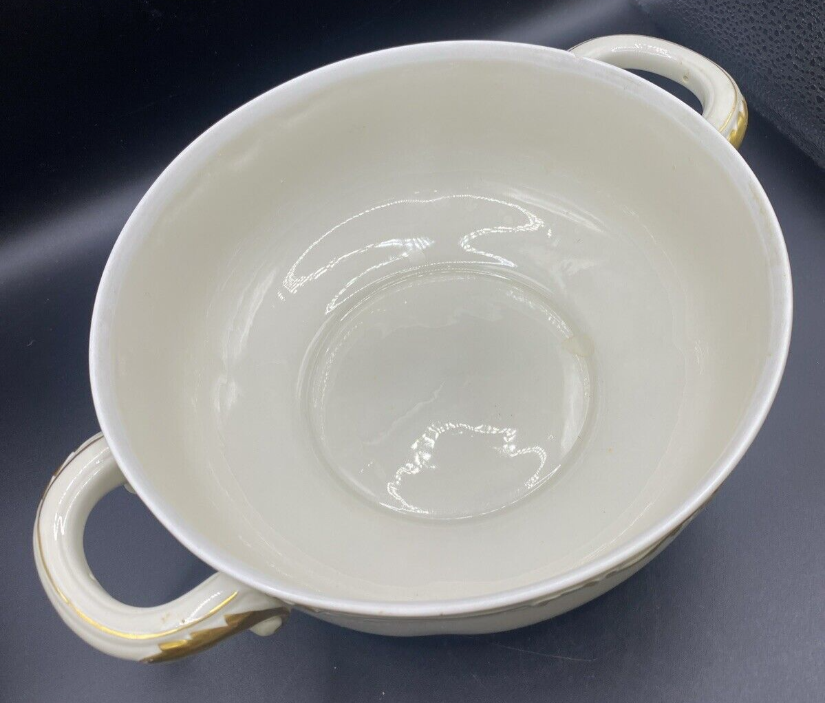 RARE Waldershof Bavaria SMALL Soup Tureen with LID Cream with Gold Rim