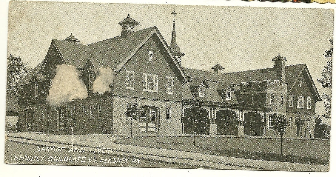 Garage Livery Hershey's Chocolate Co Amusement Park  Pennsylvania PA Postcard