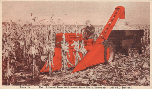 Allis- Chalmers Two-row Corn Harvester TRACTOR vintage postcard
