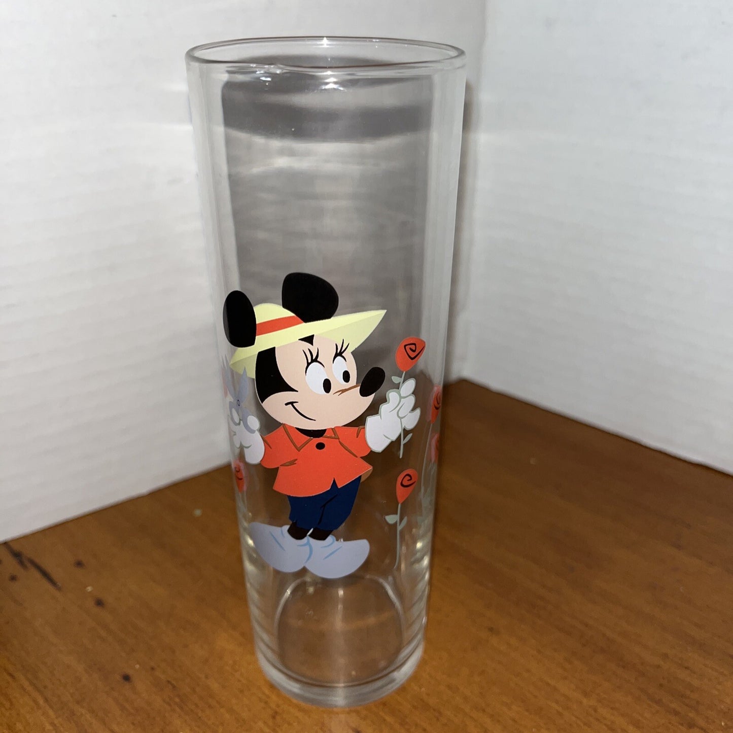 Vintage Libby Libbey Disney Mickey Mouse Glass Ice Tea Vase NICE