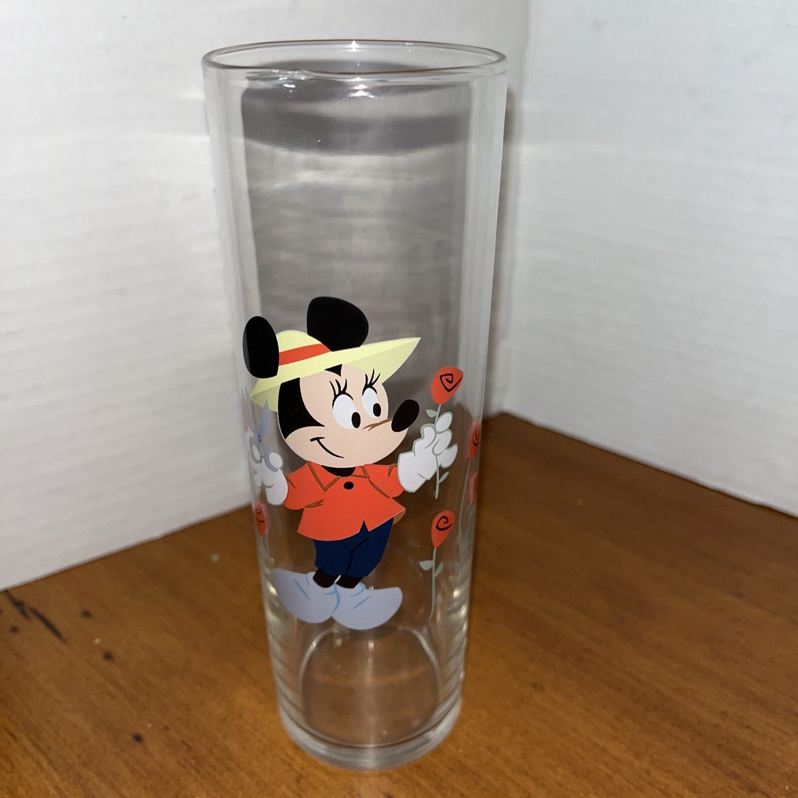 Vintage Libby Libbey Disney Mickey Mouse Glass Ice Tea Vase NICE