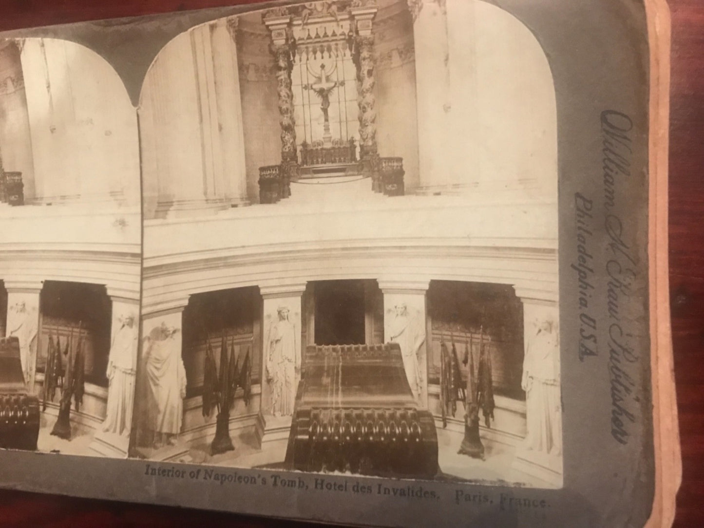 Real photo stereoview Interior Napoleon’s. Tom Hotel Des Invalides Paris France