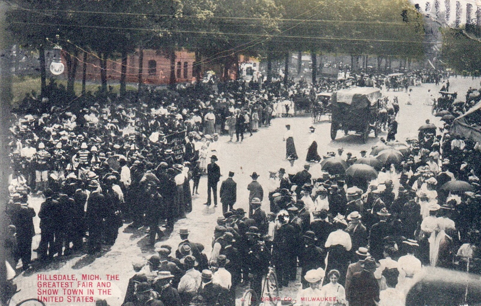 The Greatest Fair and Show Town in The USA Hillsdale Mich Michigan Postcard