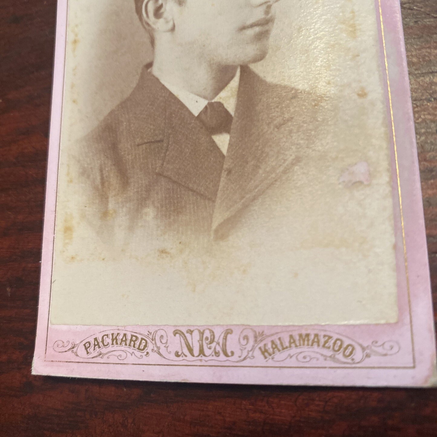 1877 Real Photo Victorian Young Gentleman  CDV Packard Kalamazoo Mi Michigan 