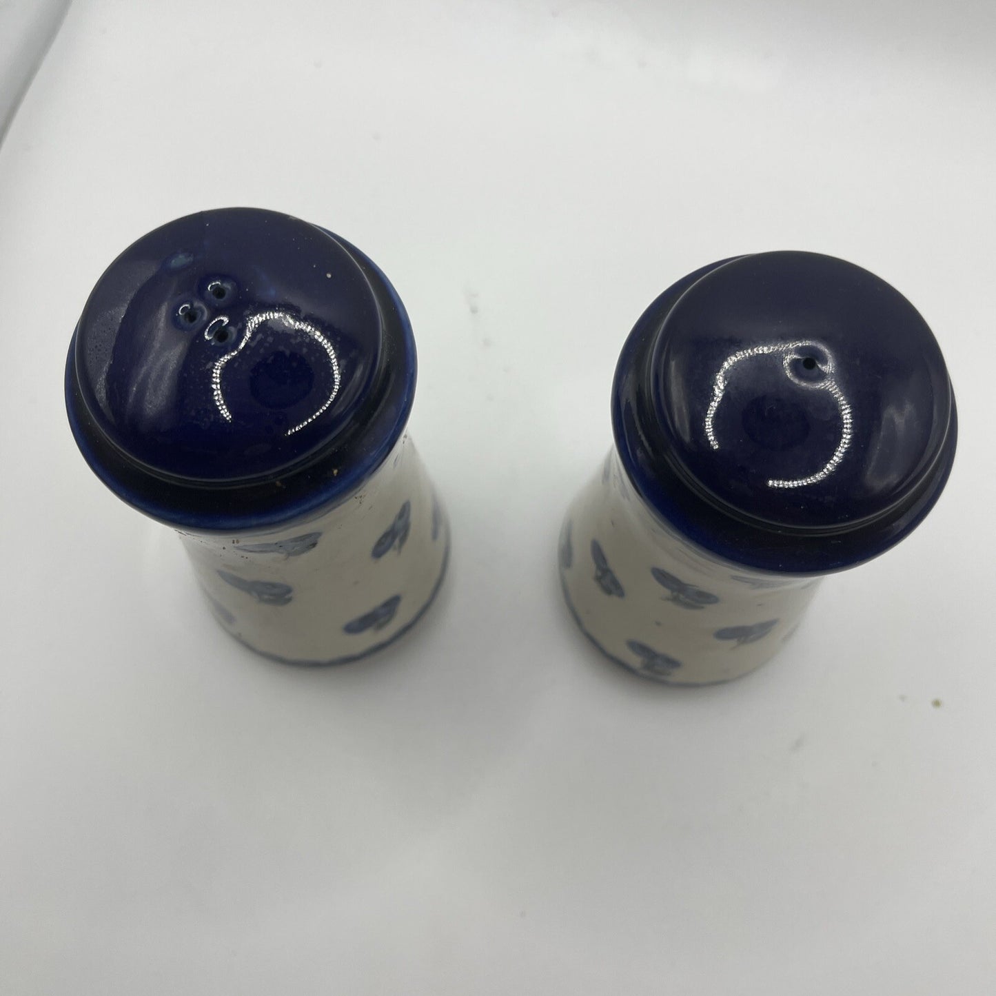 Sweet Figural Boleslawiec Polish Pottery Hand Painted Salt & Pepper Shakers