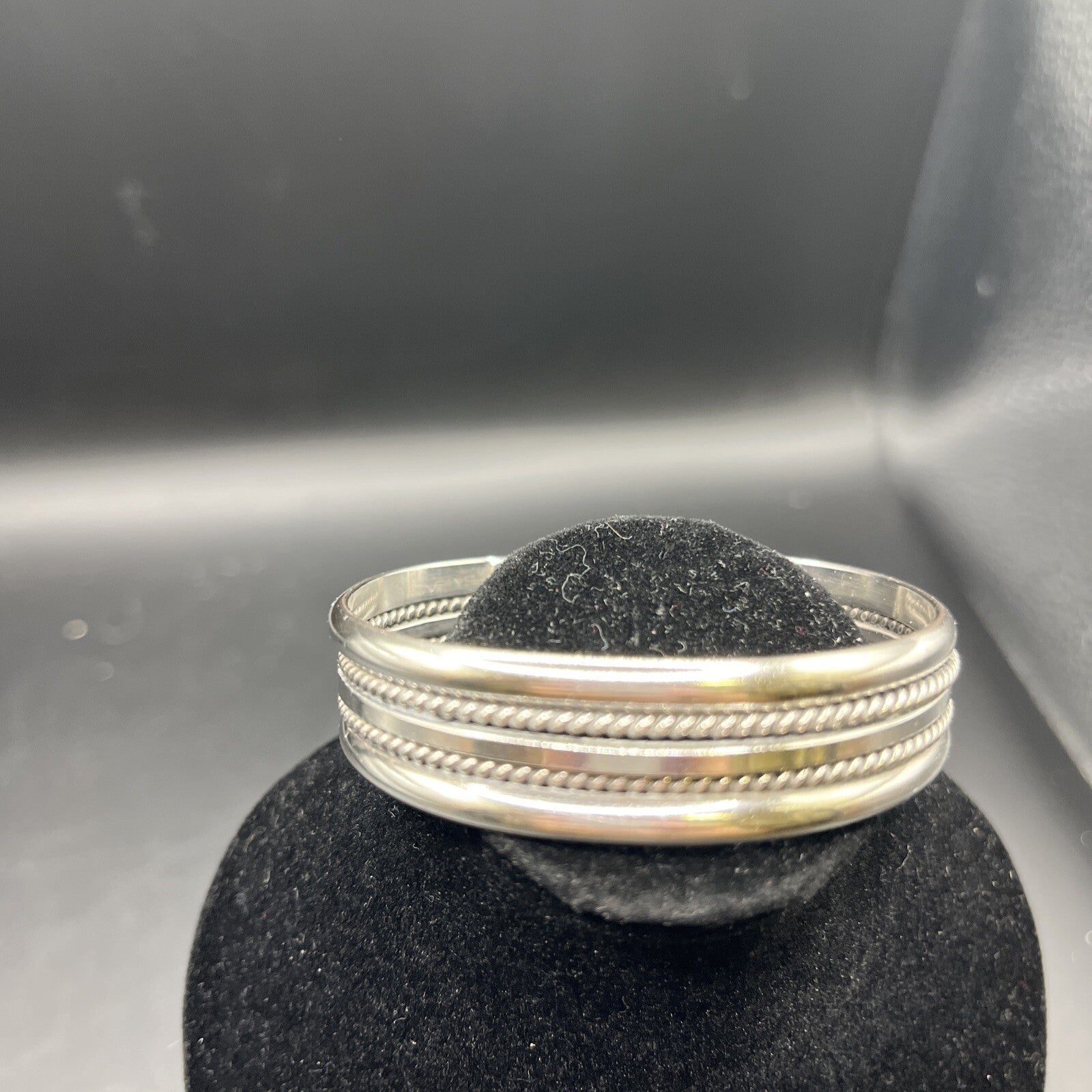 Vintage Southwestern Twist Sterling Silver Cuff Bracelet 6-3/8"