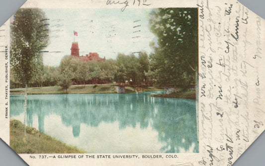 Boulder CO Colorado State University Postcard