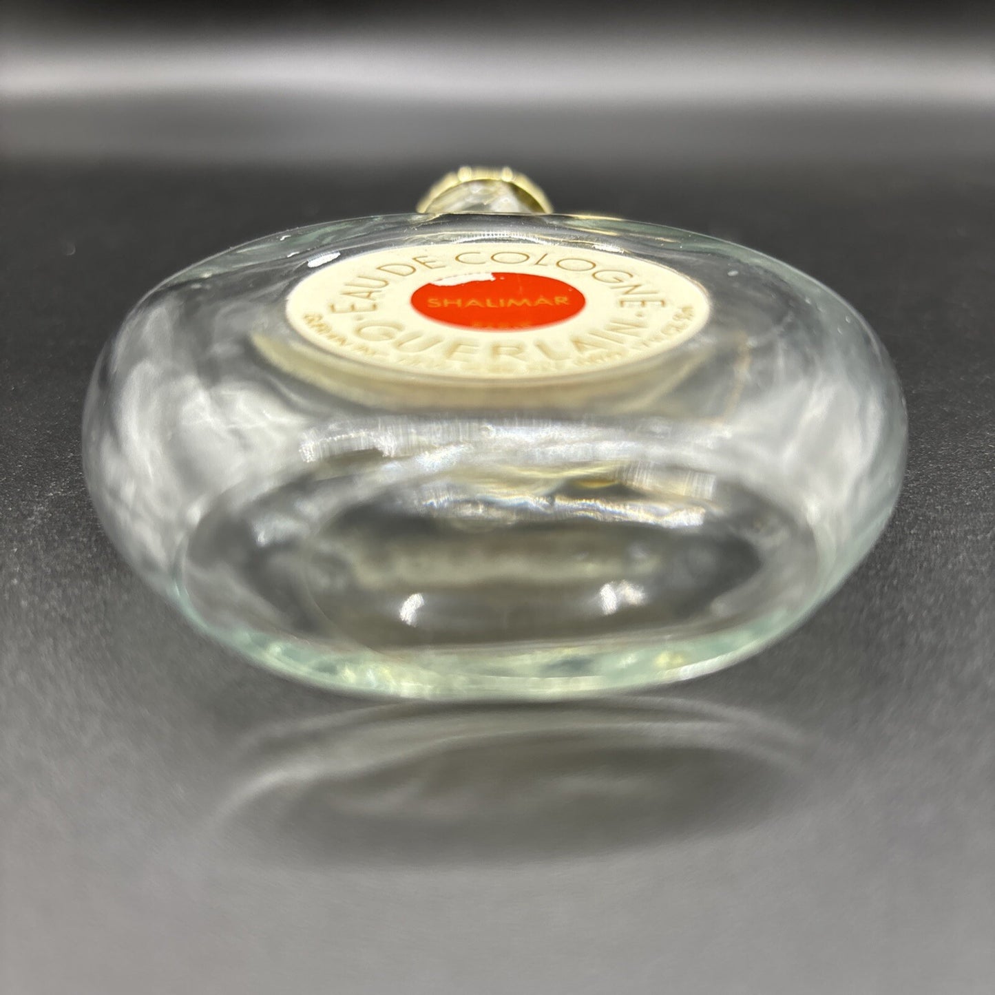 Vintage Guerlain SHALIMAR EMPTY GLASS bottle Eau De Cologne 1.7”   oz