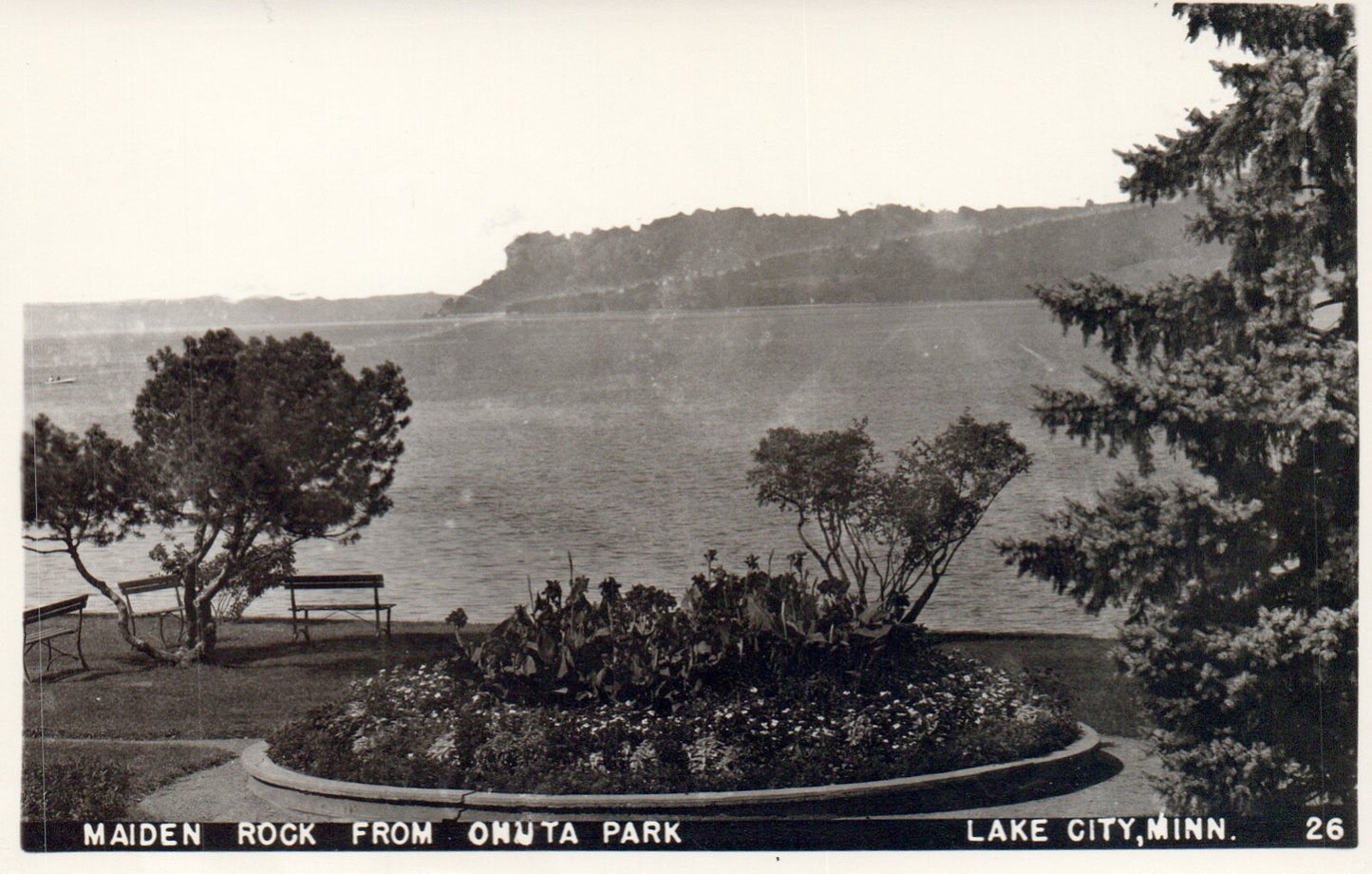 Scenic Overview of Maiden Rock in Lake City Minnesota Minn Postcard
