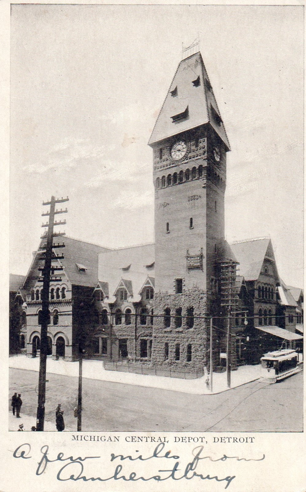 Michigan Central Depot Located in Detroit MI Michigan Postcard