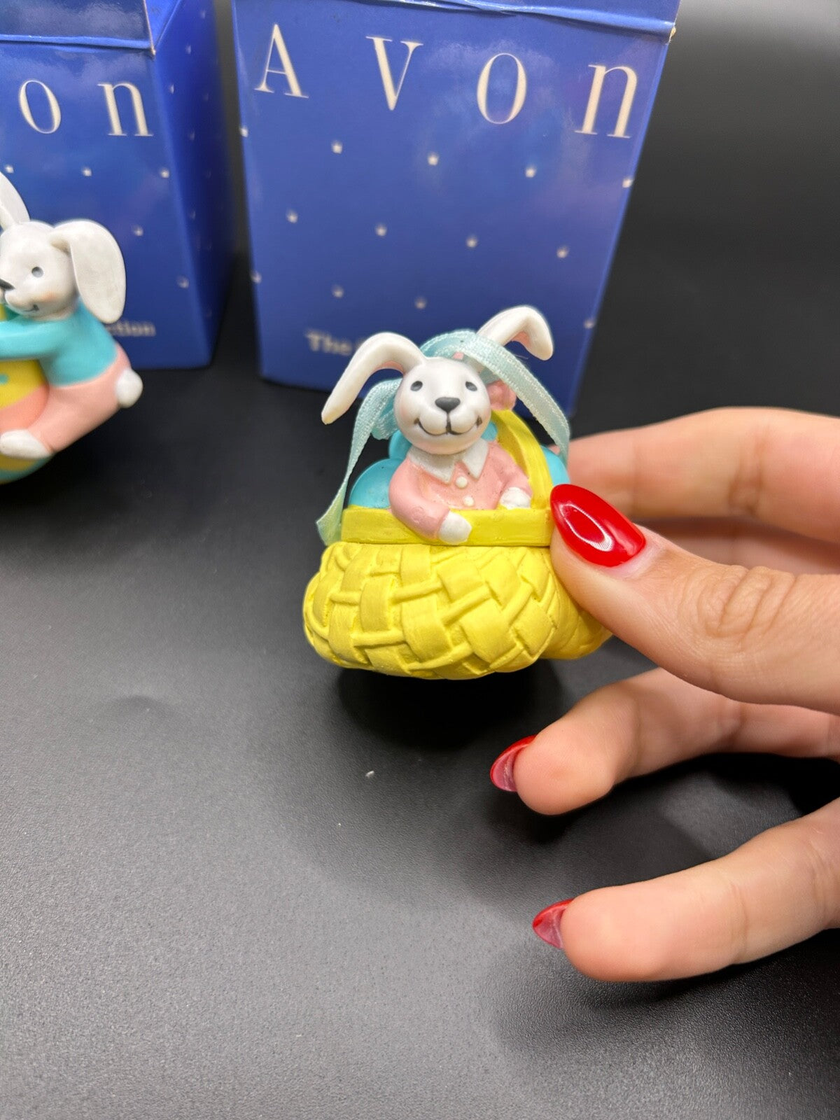 NEW Vintage AVON Busy Bunny Easter Ornament, Bunny with Basket and watering can!