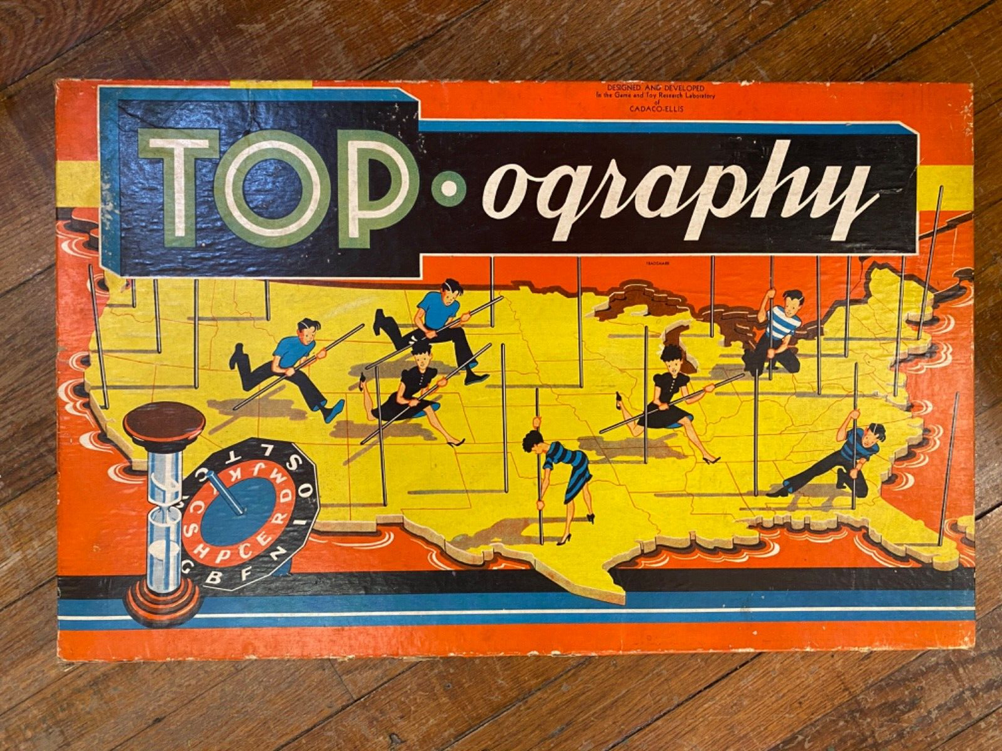 vintage 1945 Topography Board Game Cadaco Ellis