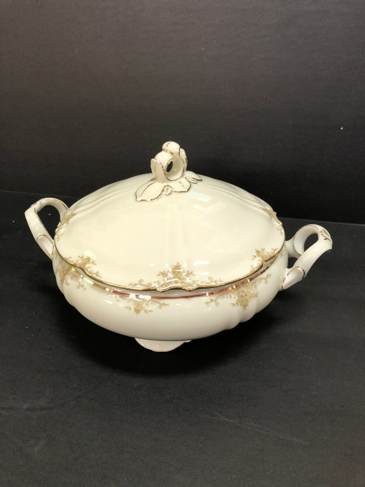 Hutschenreuther  Covered Round Serving Bowl 9" x 6 "tall w lid ivory 