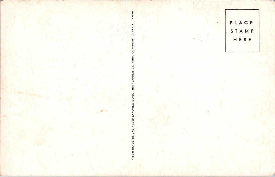 GAD "Now What?" Giant Fish About to Bite Red Row Boat Comic Fishing Postcard