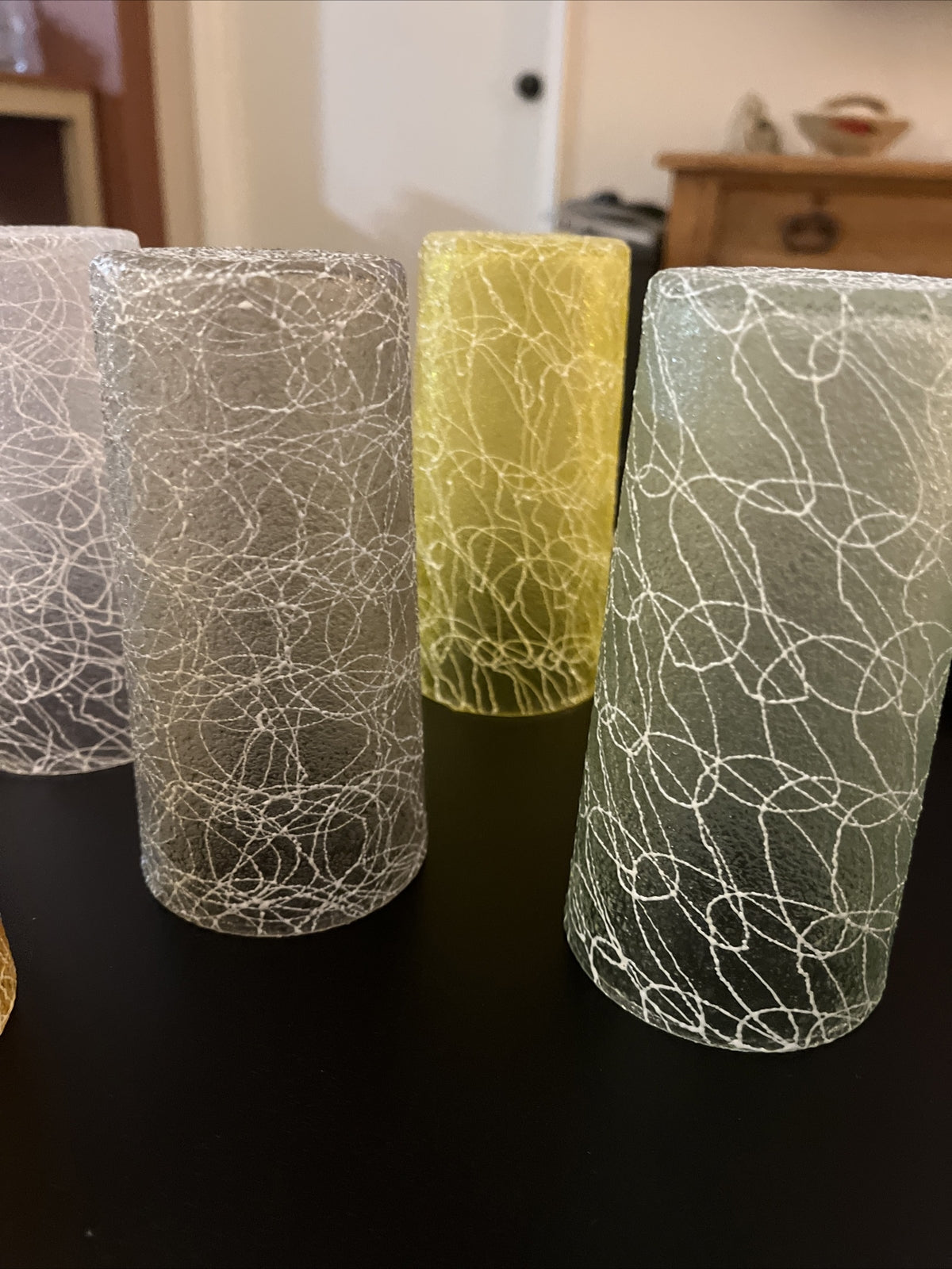 Set of 5 Vintage Spaghetti String MCM Glasses