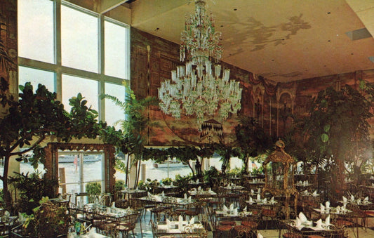 Creightons Restaurant Fort Lauderdale Florida FL Chandelier Interior Postcard