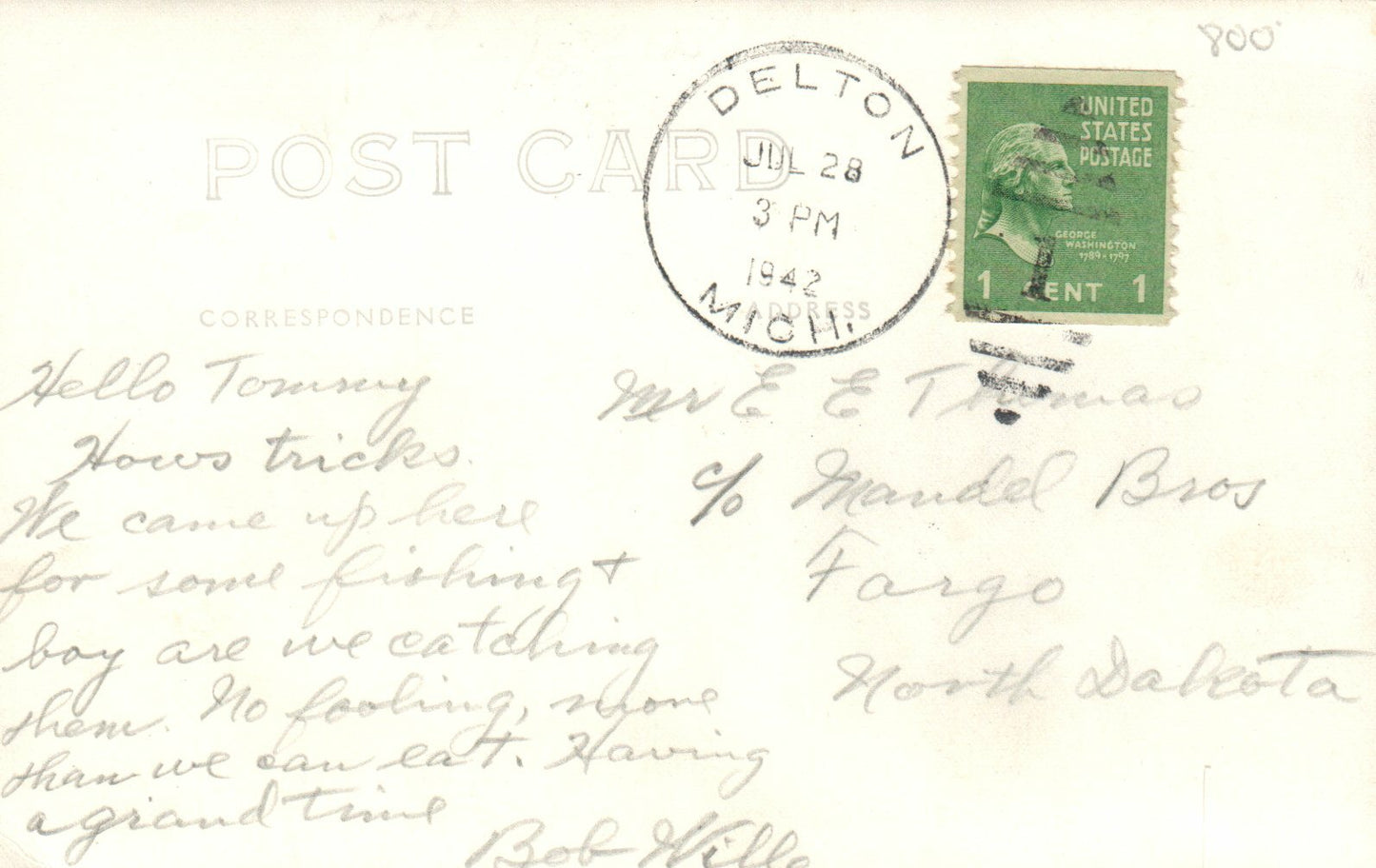 1942 Real Photo Hastings Hospital High School River Michigan Mich MI Postcard