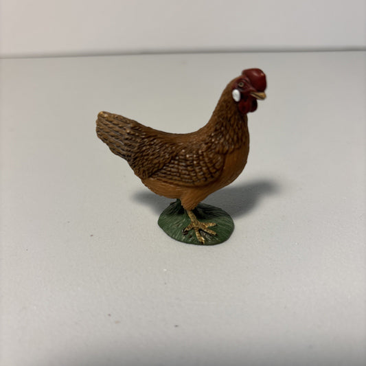 Schleich Brown Hen Chicken 2008 1-3/4" x 1-3/4" Toy Figurine