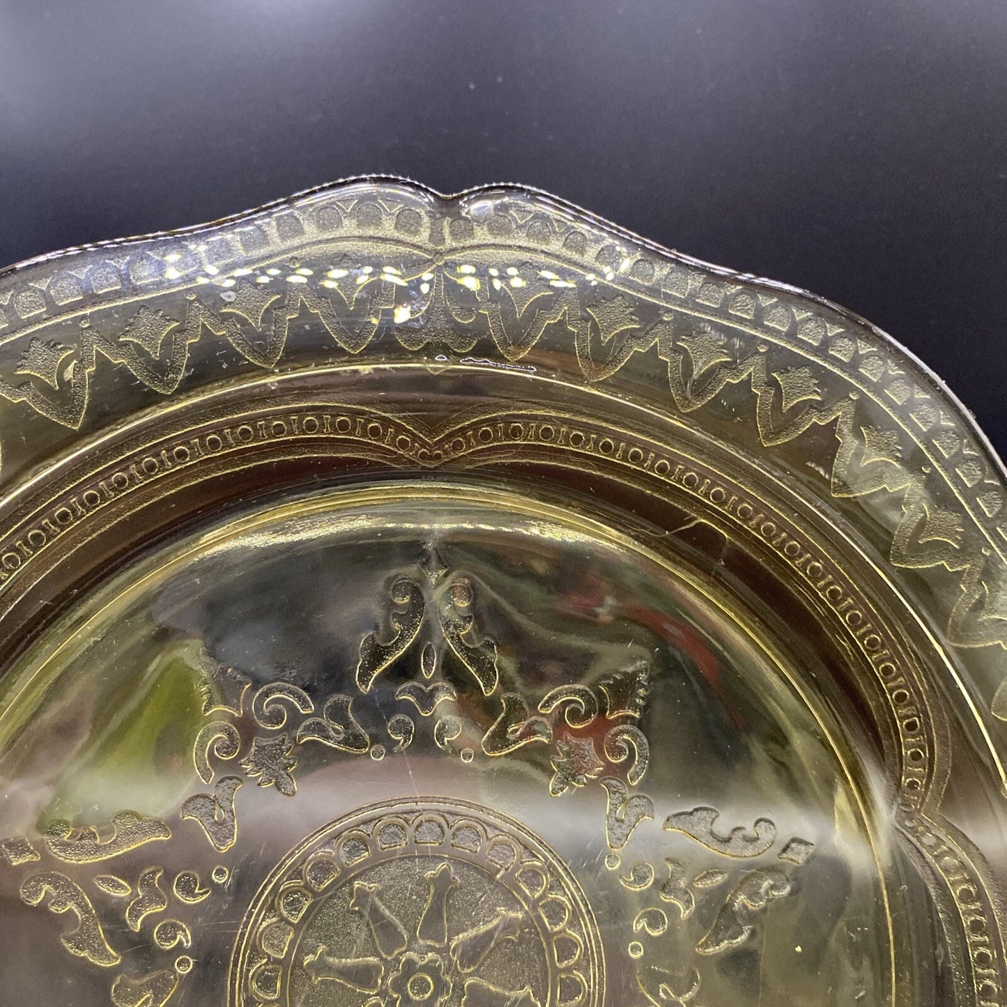 Federal Amber Patrician Spoke Yellow Depression Glass 11" Dinner Plate VTG 1930