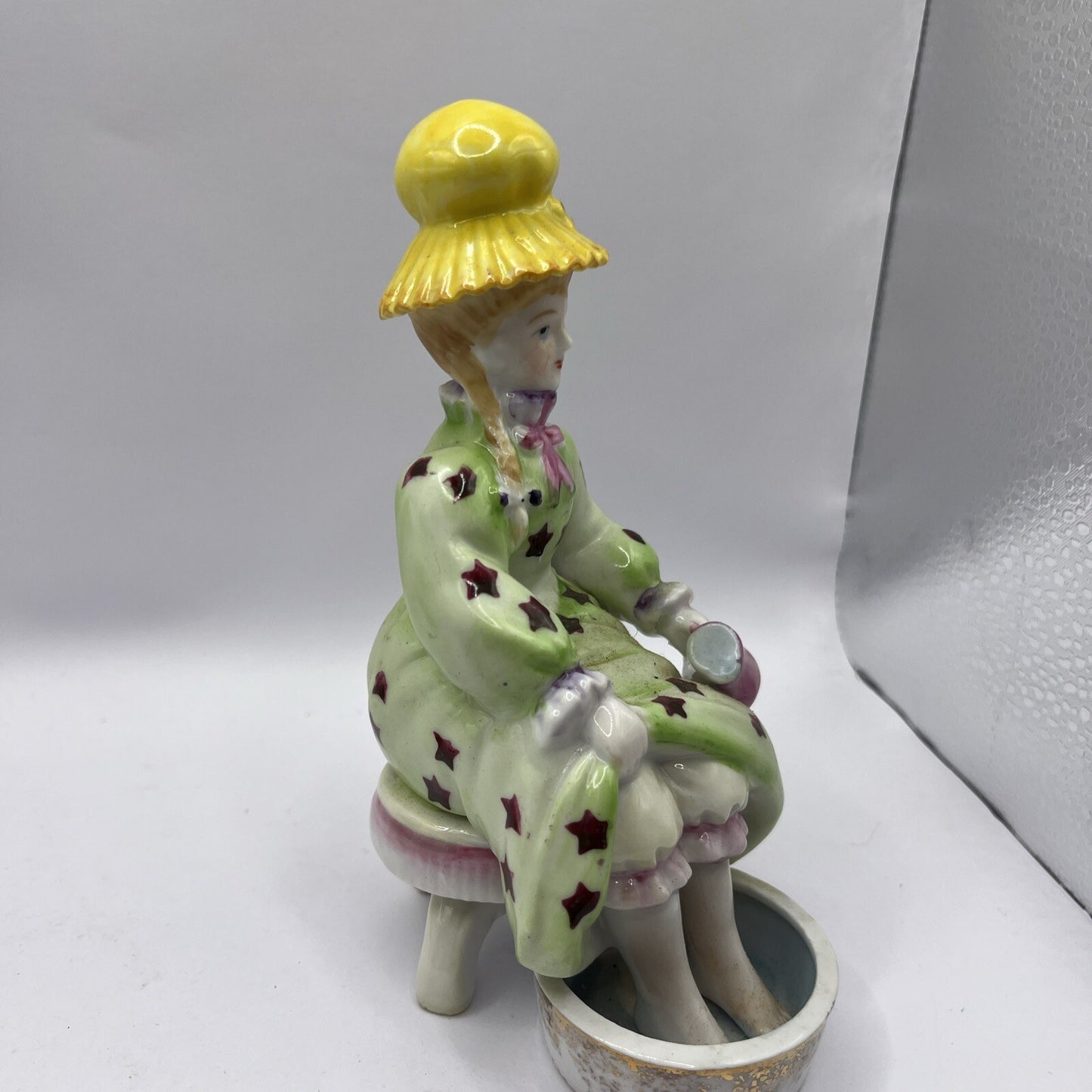 Vintage Hand Painted Lady Soaking Feet  Figurine ARDALT Made in Japan