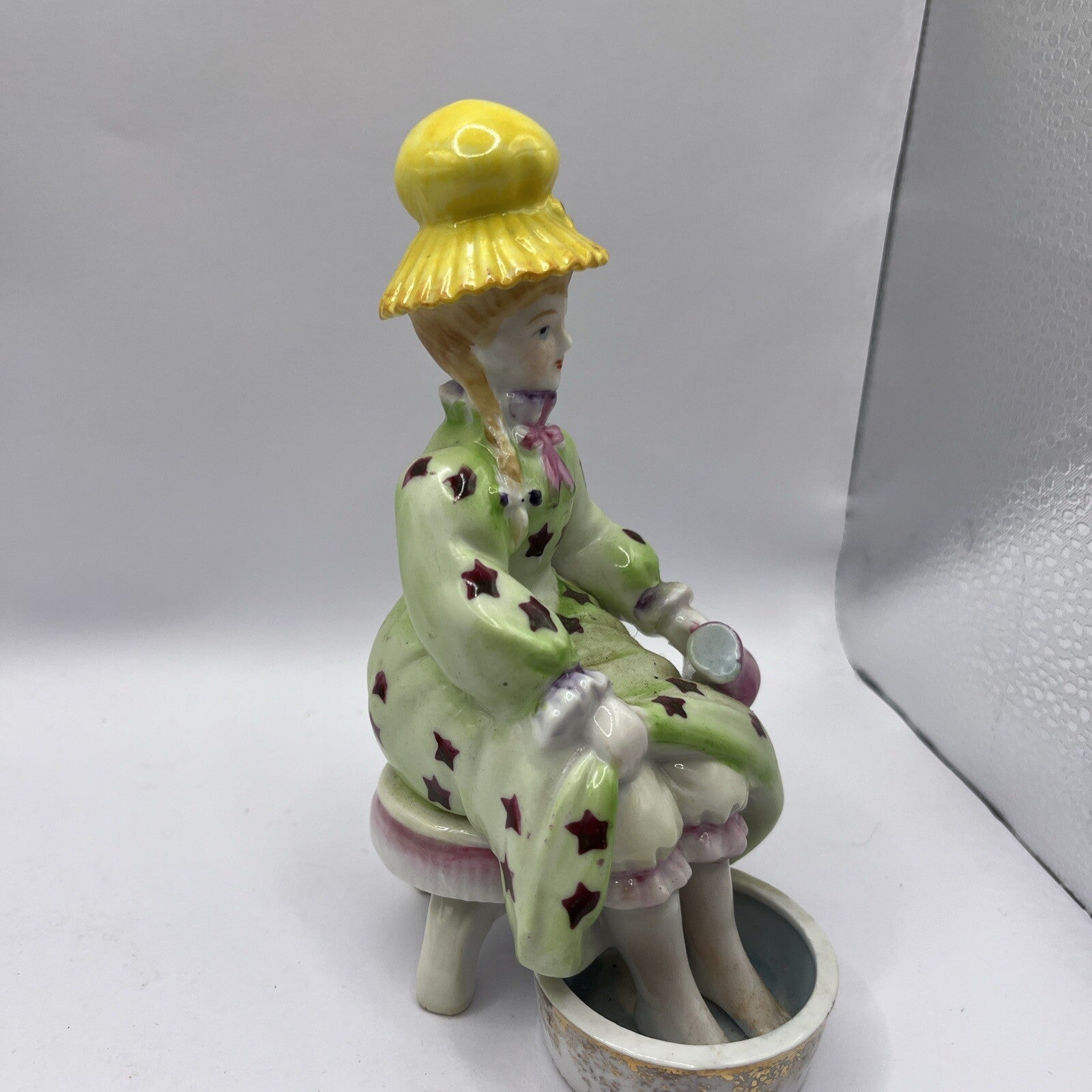 Vintage Hand Painted Lady Soaking Feet  Figurine ARDALT Made in Japan