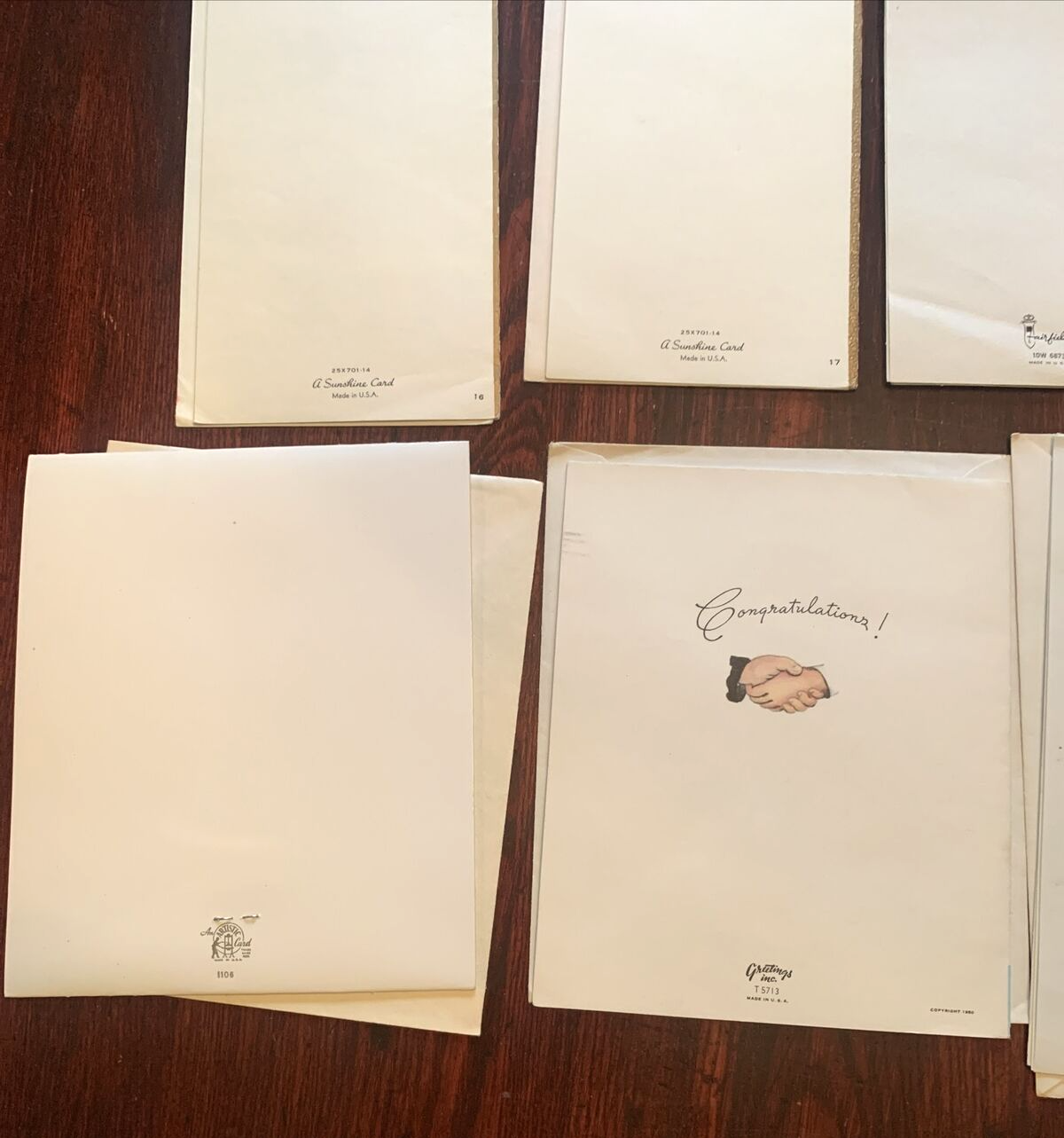 Lot of 8 Vintage Wedding Greeting Cards