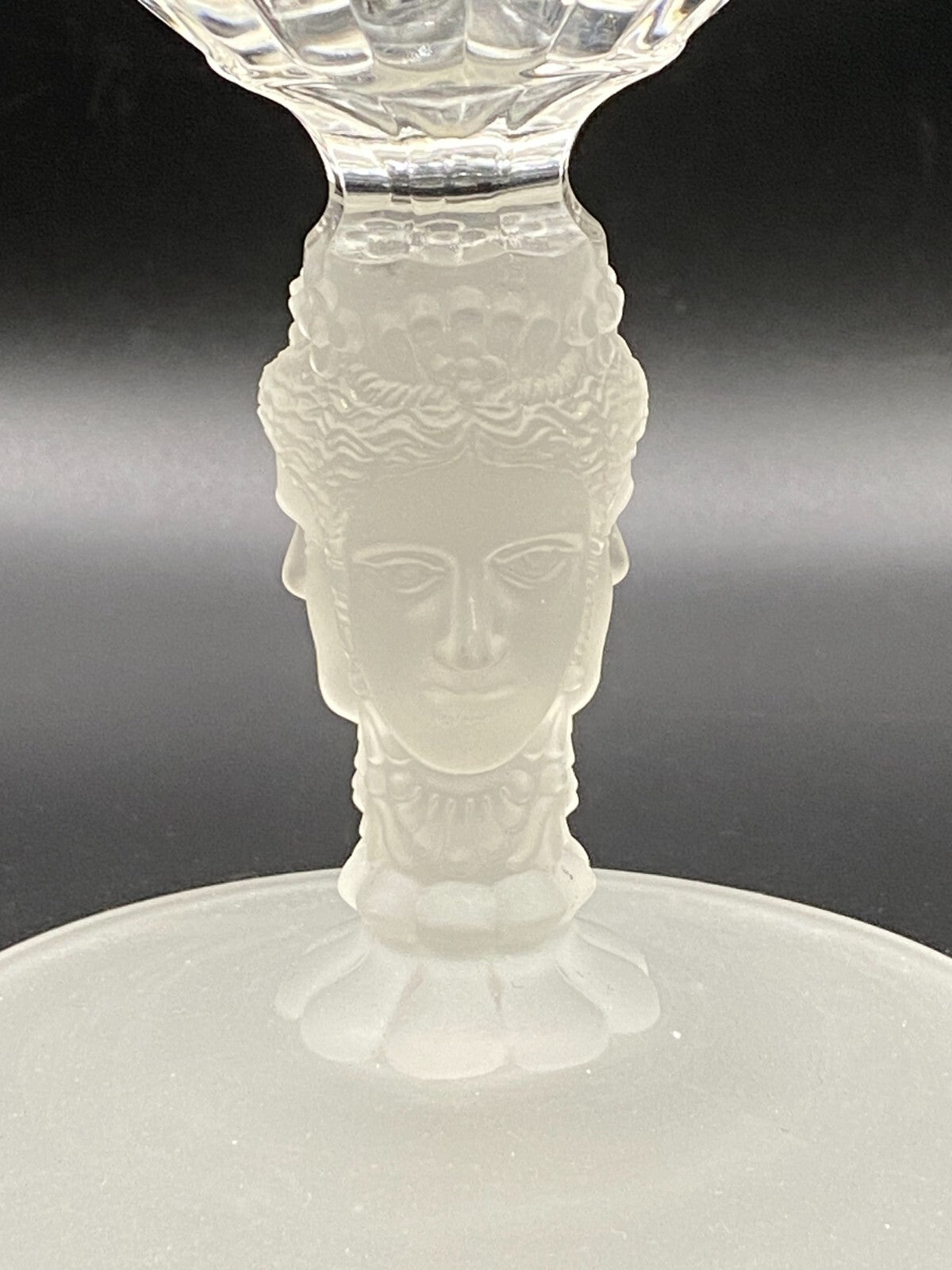 EAPG Three Faces Footed Frosted Celery or Spooner 9.25"