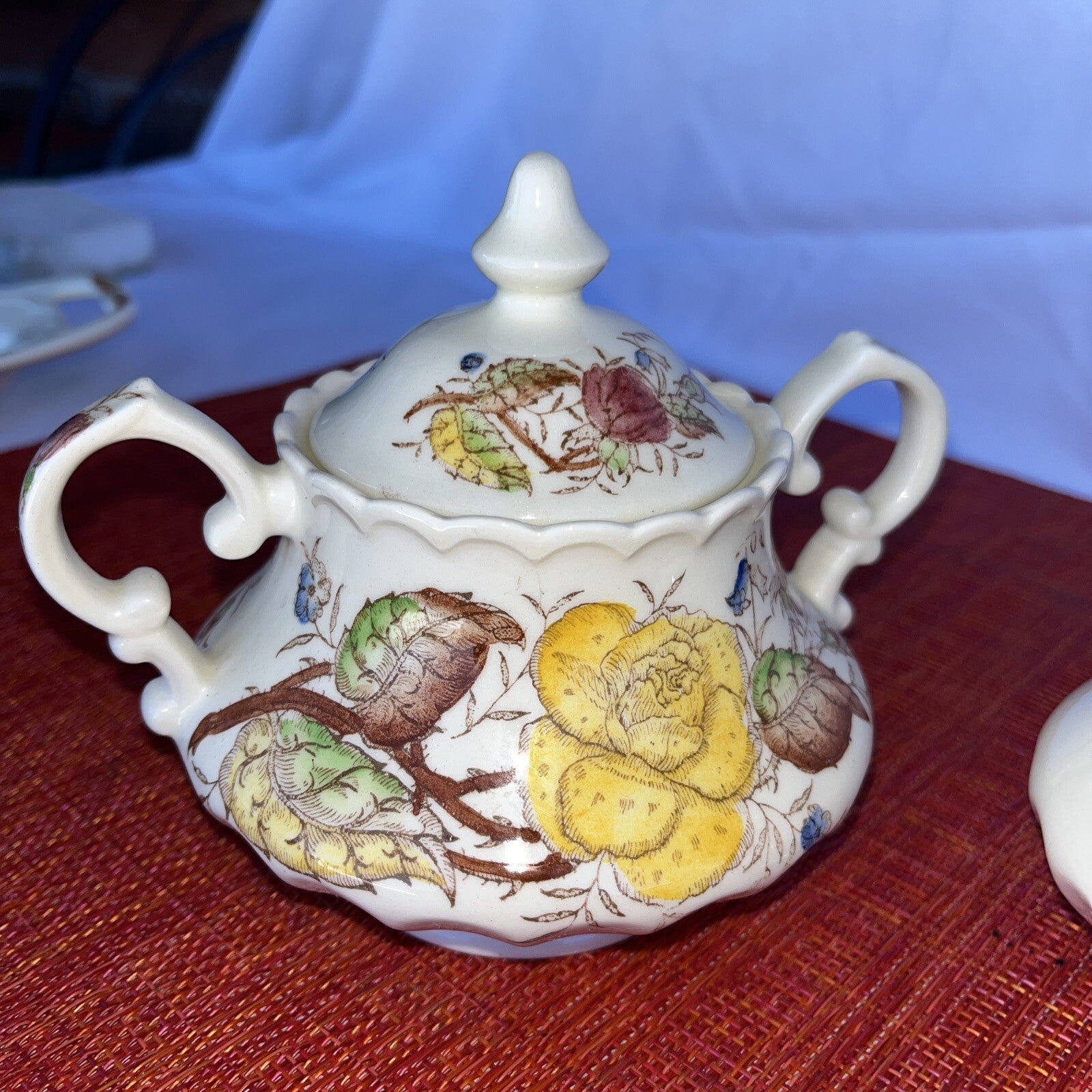 Vernonware Vernon Rose Yellow Cream & Sugar Set