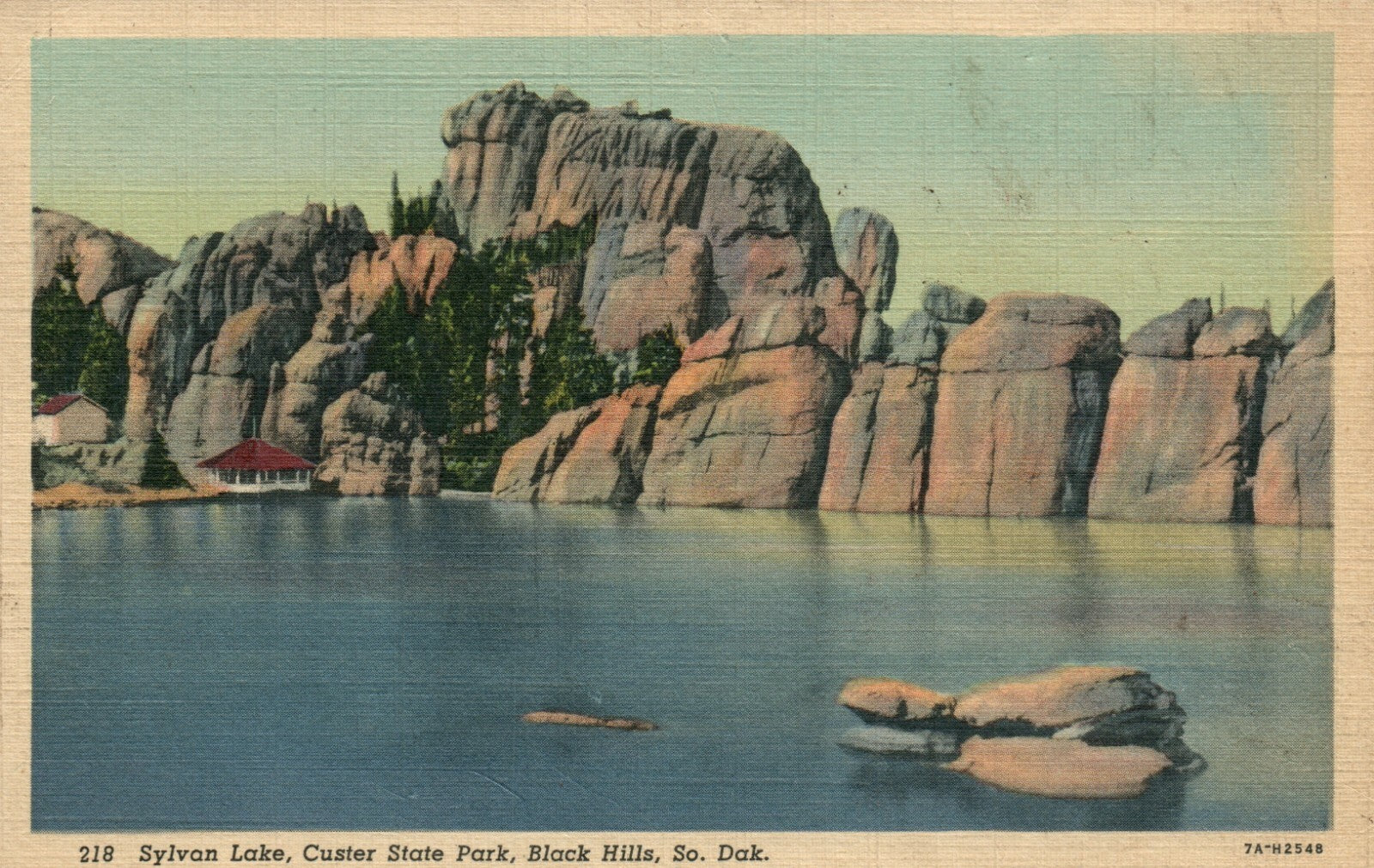 218 Sylvan Lake Custer State Park Black Hills Scenic SD South Dakota Postcard