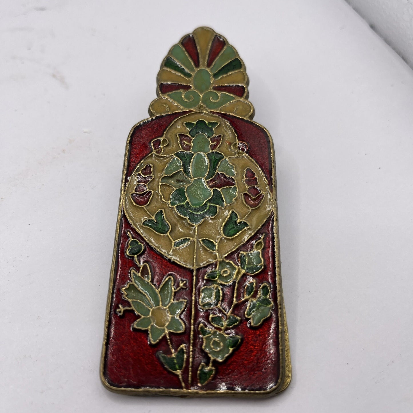 Greek cloisonne double sided brass paper clip