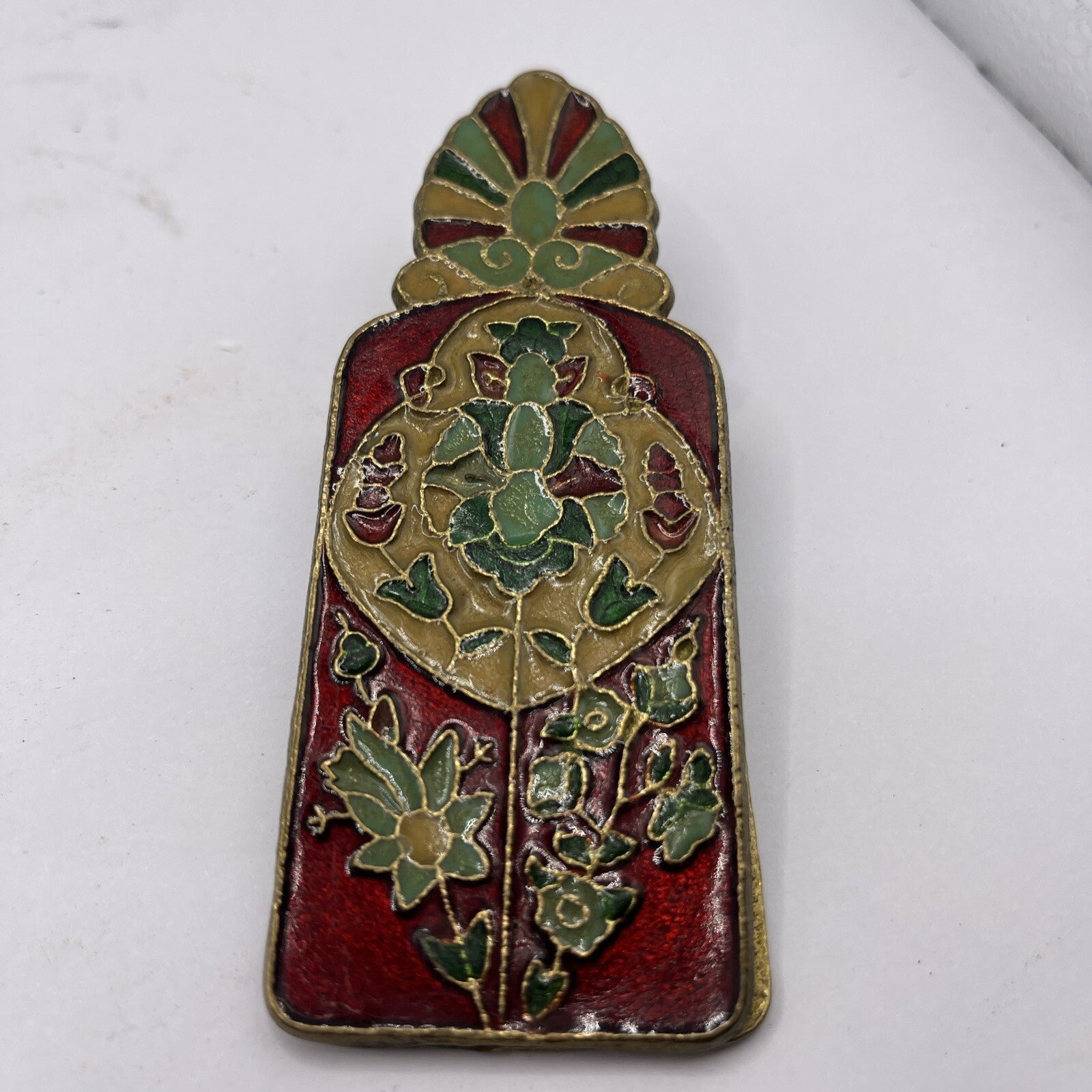 Greek cloisonne double sided brass paper clip