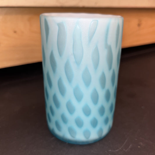 Mt. Washington attrib Pearl Satin Ware MOP Diamond Quilted Tumbler Beaker