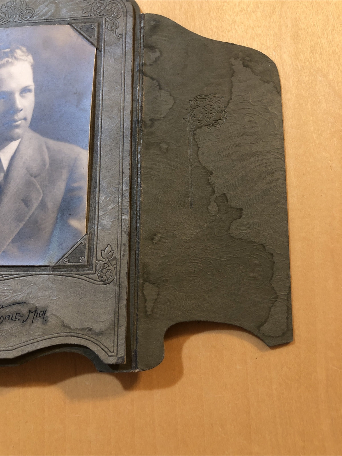 Real Photo 4" x 6" Man Graduation picture ? Felger Hillsdale Mich MI 1920-1931