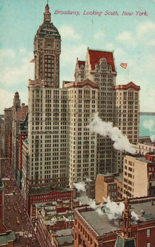 Broadway Looking South  New York City NYC NY Postcard