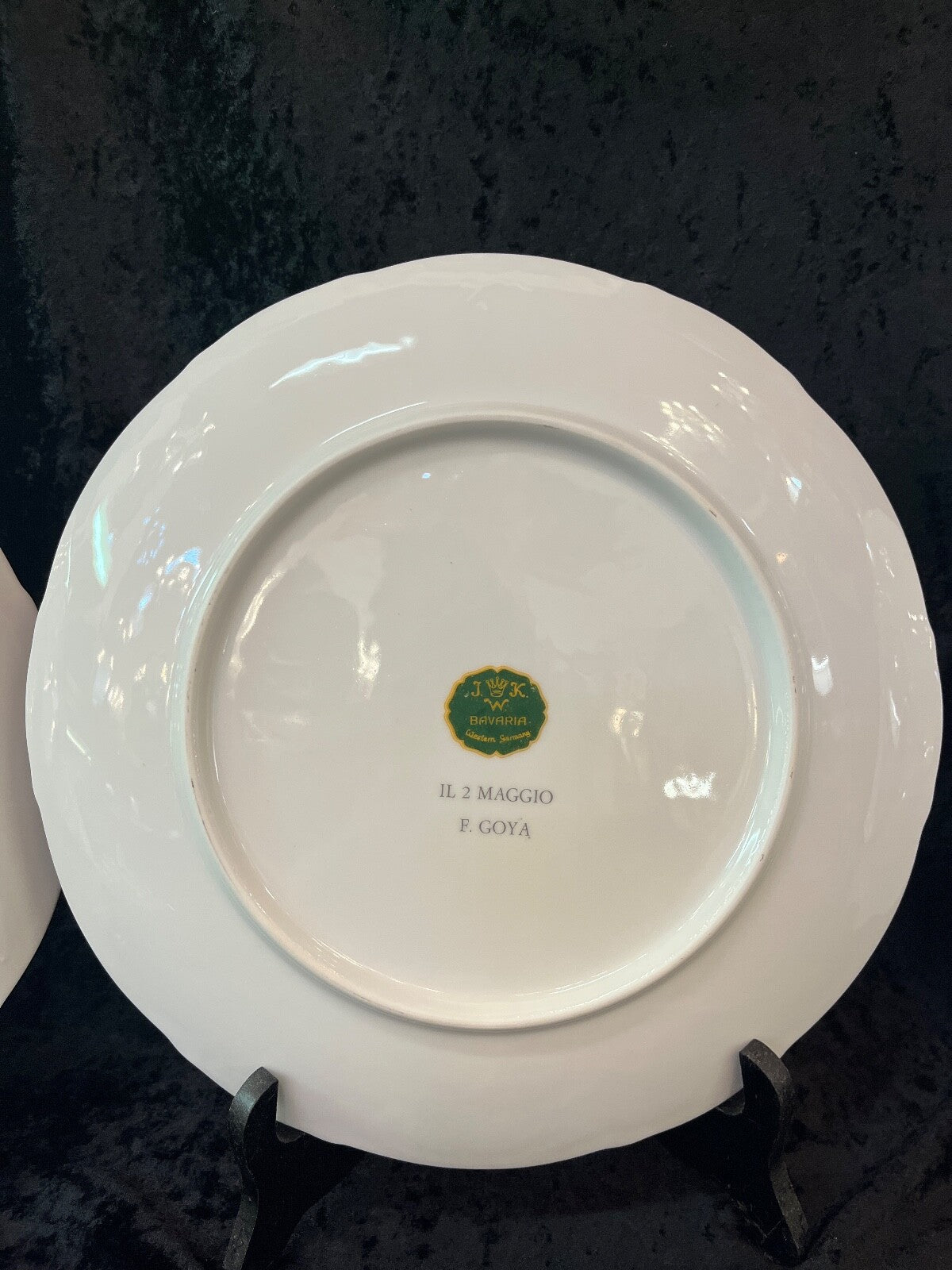 Set of 3 Vintage J.K. Bavaria Gold Trimmed Plates