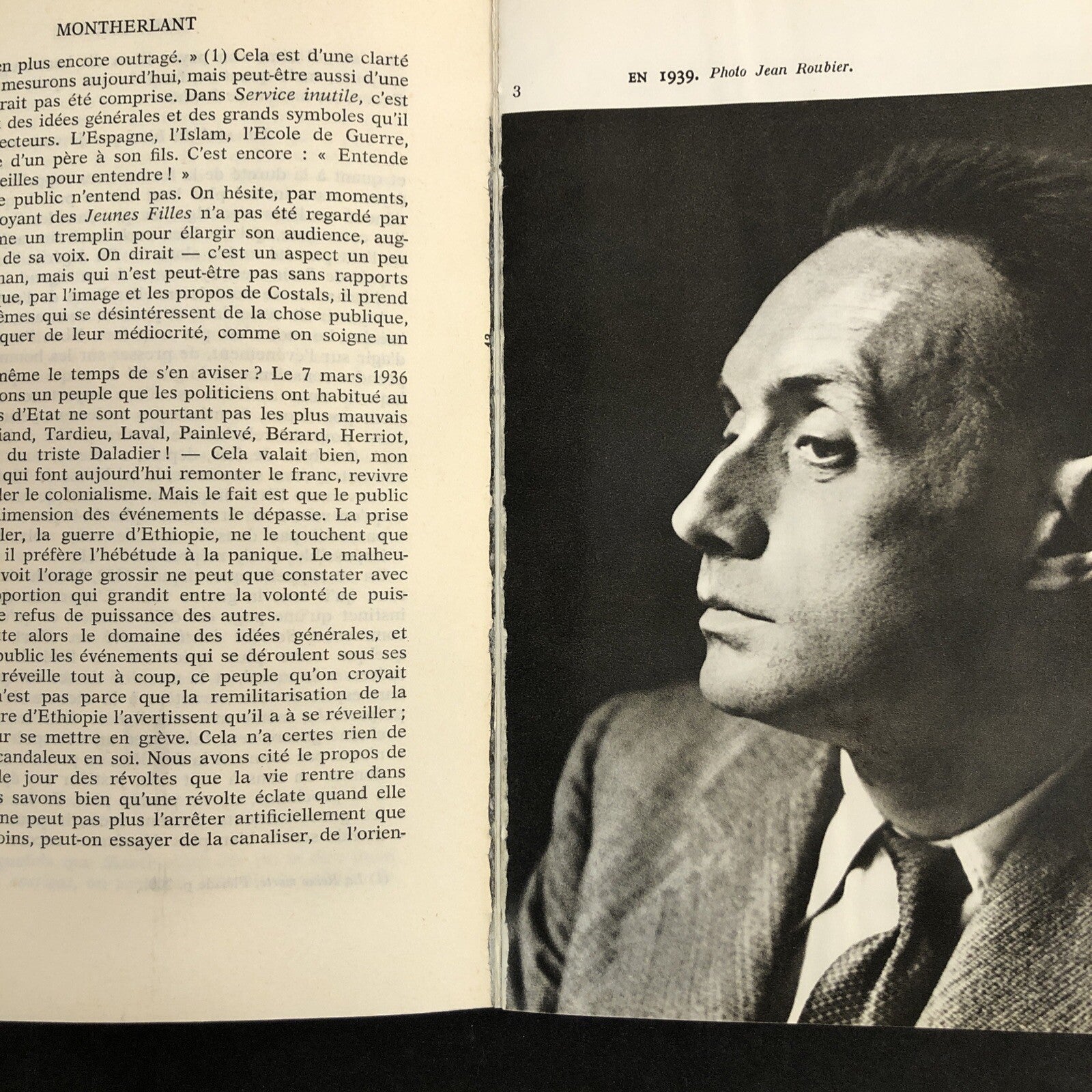 Book - Montherlant Jean de Beer - Portrait Dialogue 1963 French