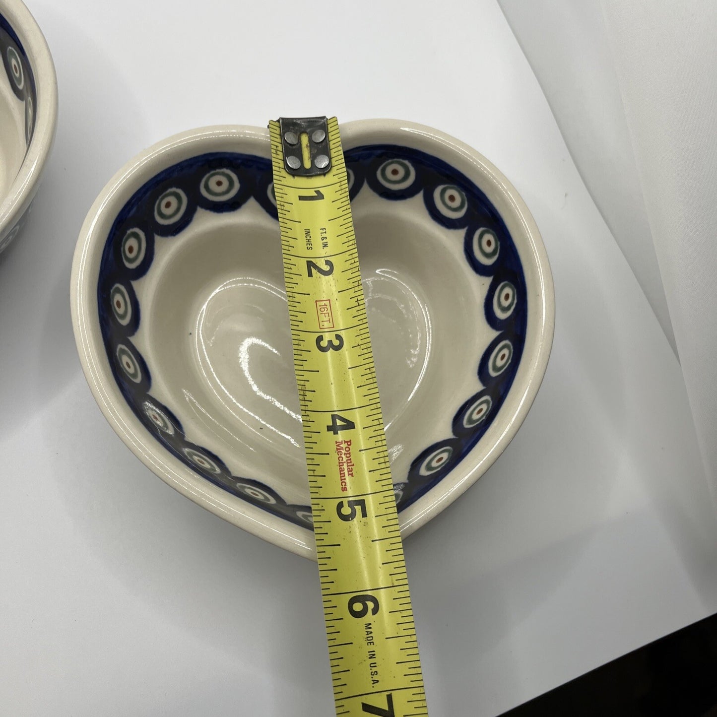 Boleslawiec Polish Pottery  2  Blue  Pattern Heart Serving Bowl