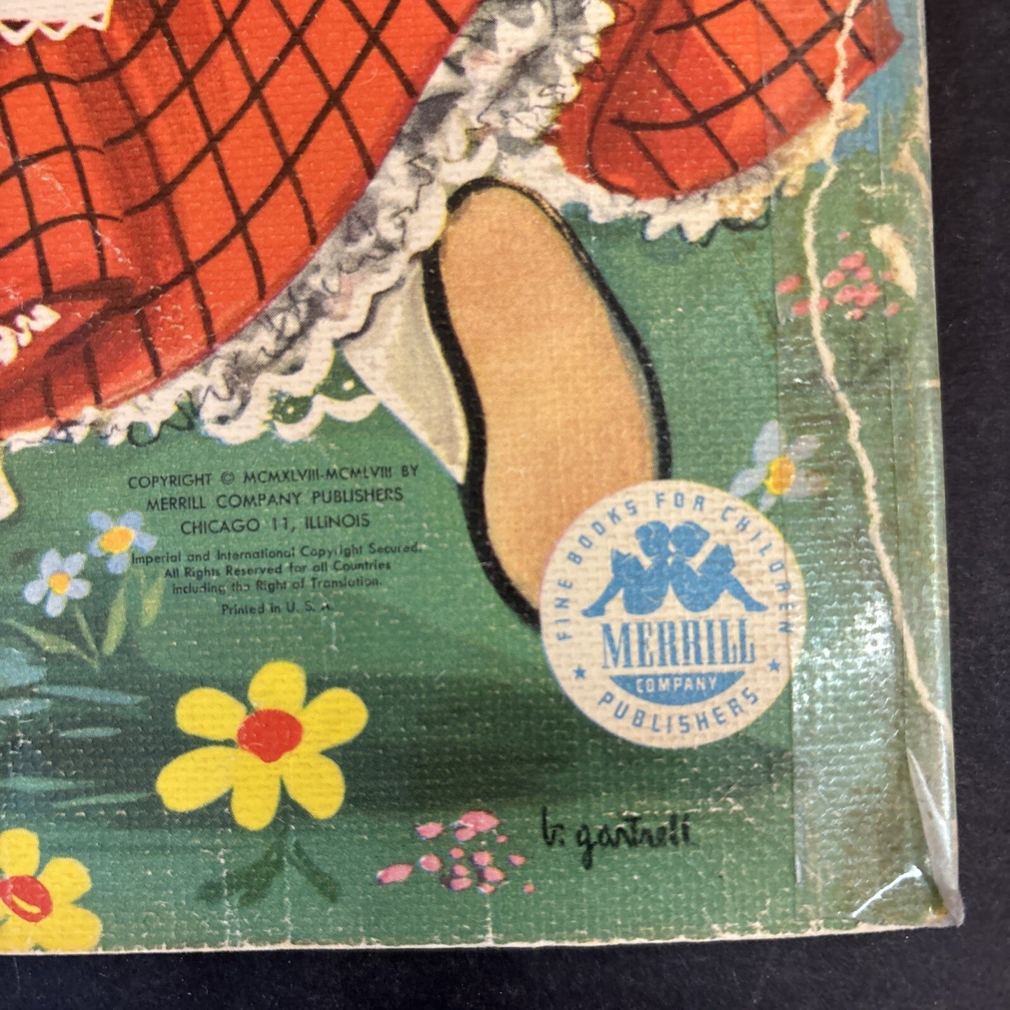 Mother Goose Picture Book Vintage MERRILL Company Publisher Art Nursery ephemera