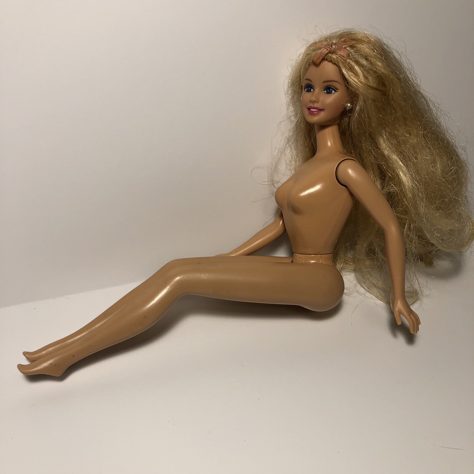 Mattel 1966 Blonde Barbie Doll Toy Blue Eyes Twist & Turn w/ Earrings Indonesia