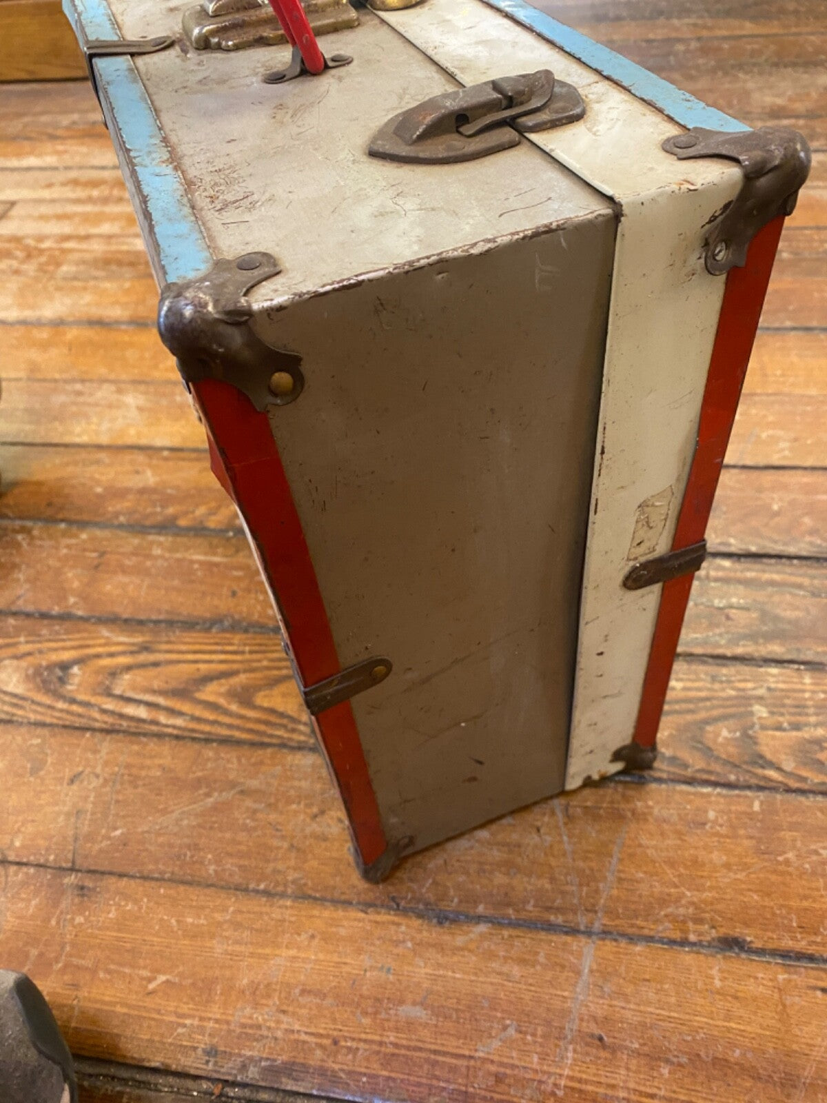 Vintage Roller Skate Ware Bros Black Leather Roller Skates Wood Wheels Box case