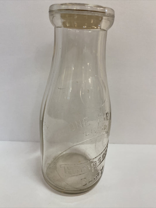 Thompsons Dairy Milk Co Pint Michigan MI Mich Bottle 