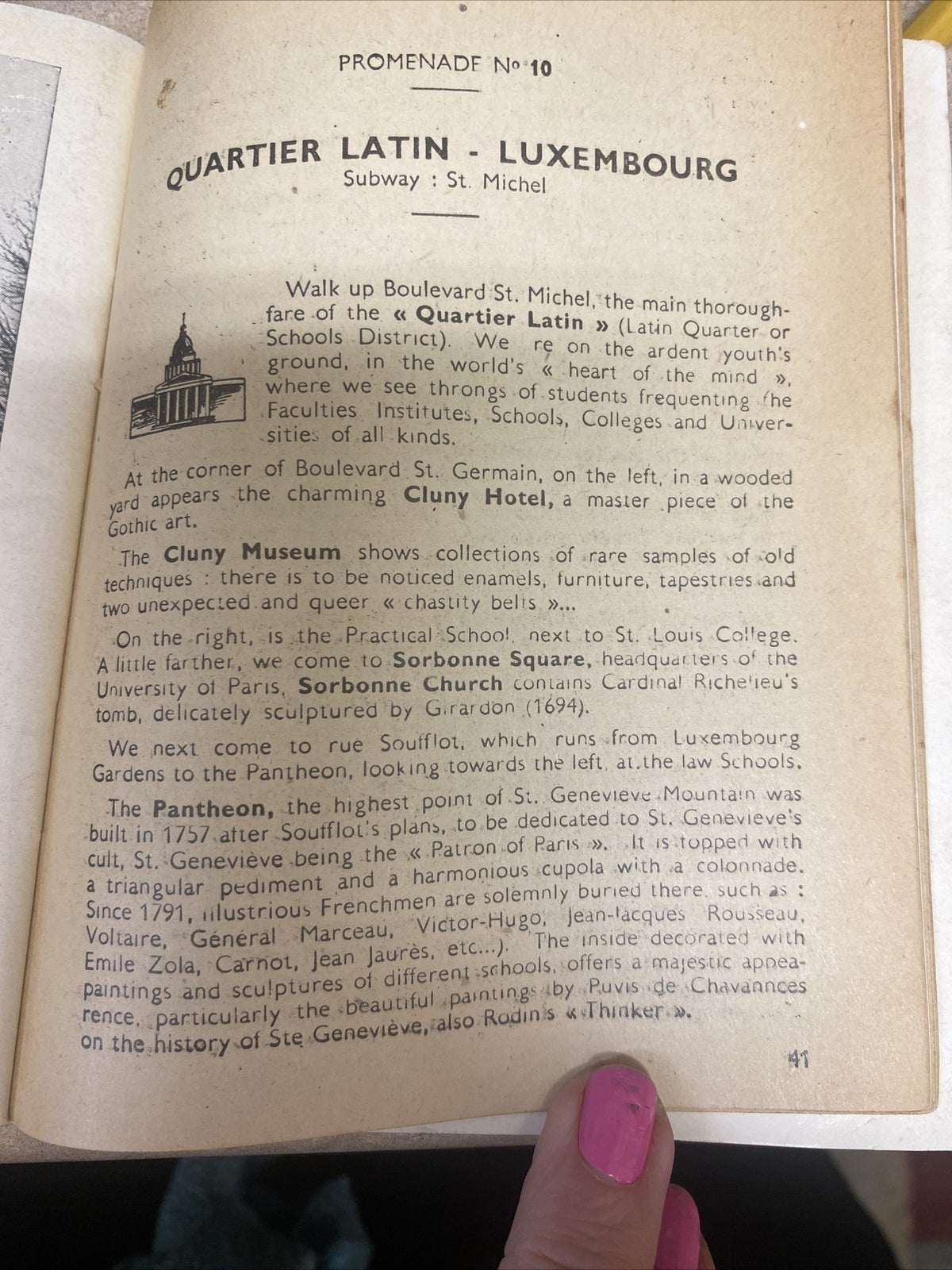 Guide Book To Visit Paris And Environs By Car, By The Subway On Foot, 1950, Vtg