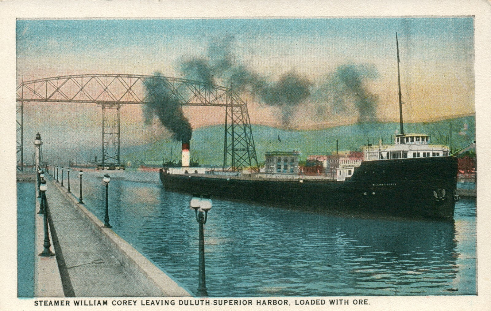 Steamer William Corey Duluth Superior Harbor Ship Postcard